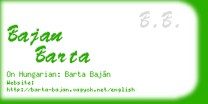 bajan barta business card